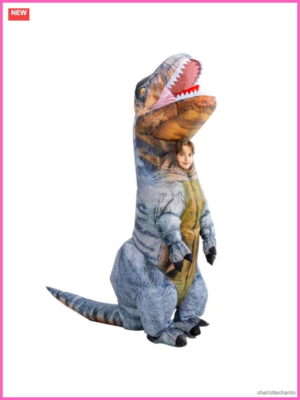 Kids Inflatable Dinosaur Costume Full Body T-Rex Suit Blow Up Halloween